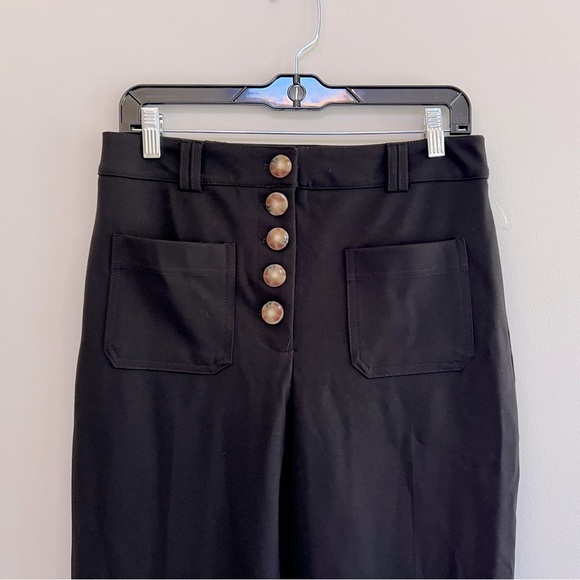 House of Harlow 1960 Wide Leg Button Front Patched Pockets Black Pants, 6 - Picture 7 of 7